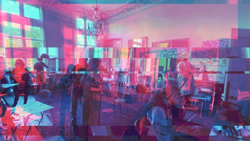 Künstler:innen im Atelier, blurry Bildeffekt